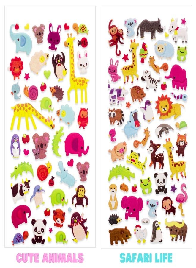 IMNEXT2U 3D Puffy Stickers for Kids Resuable Sticker for Toddler, Boys, Girls 4 Sheets - Mother Child Animals, Dogs, Cats, Elephant, Giraffe, Monkey, Sheep, Panda, Koala, Rabbit (Zoo) - Image 2